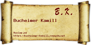 Bucheimer Kamill névjegykártya